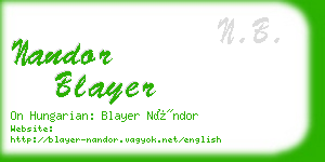 nandor blayer business card
